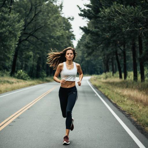 Realistic Female Jogger Outdoors