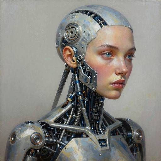 Hyper-Realistic Biomechanical Woman Portrait