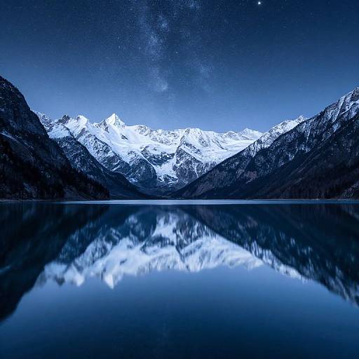 Crystal Lake Under Starry Night