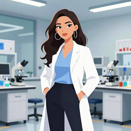 Confident Female Scientist in High-Tech Lab
