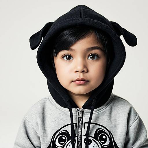 Toddler in Pug Costume Hoodie