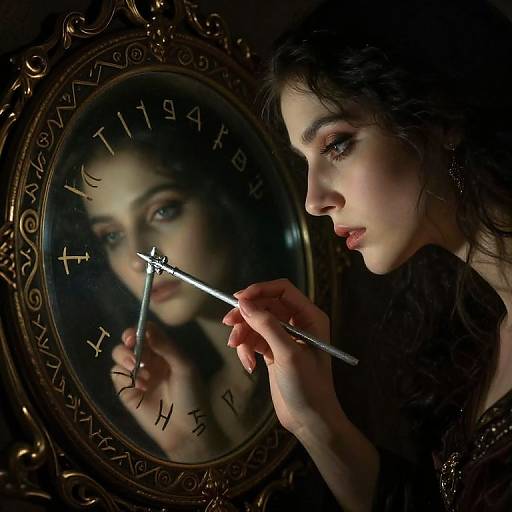 Chiaroscuro Sorceress with Enchanted Mirror