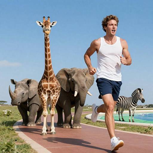 Dynamic Run with Exotic Animals