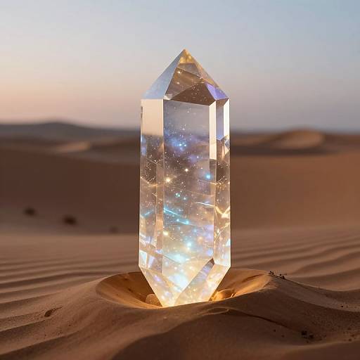 Ethereal Crystalline Monolith in Desert