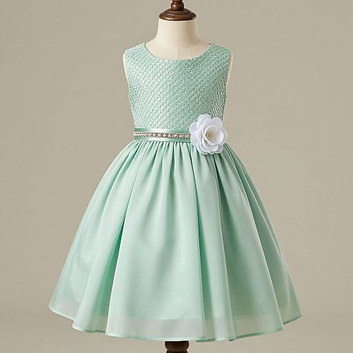 Elegant Green Flower Girl Dress