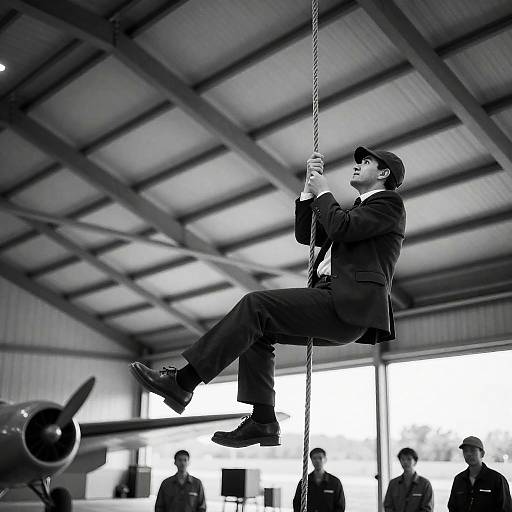 Mid-Air Climb in Vintage Hangar