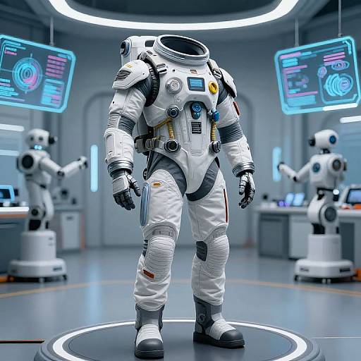 Futuristic Zero-Gravity Flight Suit Display