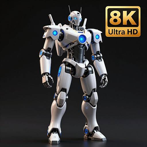 Futuristic 3D Robotic Guardian Silhouette