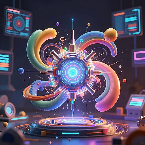 Creative AI Entity with Cybernetic Aura