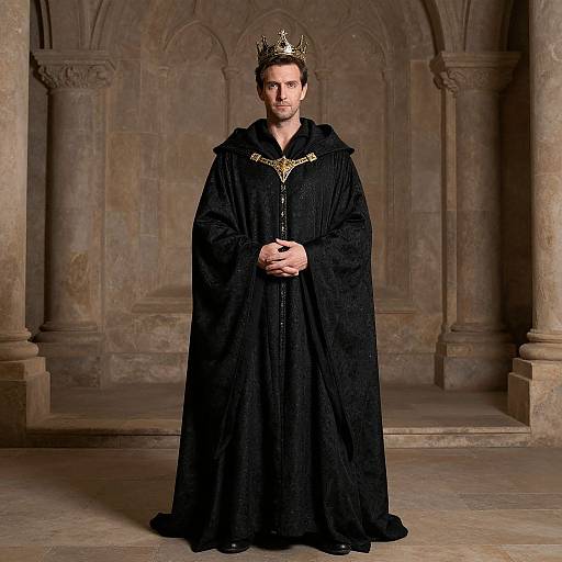 Mage in Black Robe and Crown