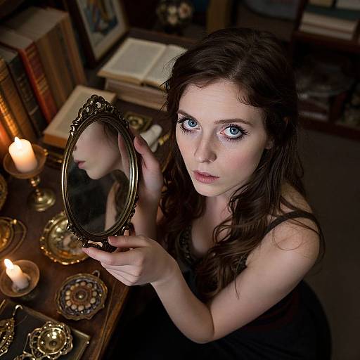 Ethereal Nordic Woman in Antique Shop
