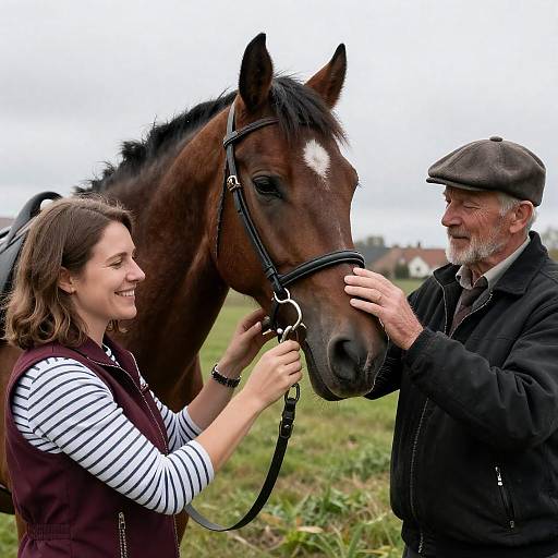 Portrait of a Horse with Two People