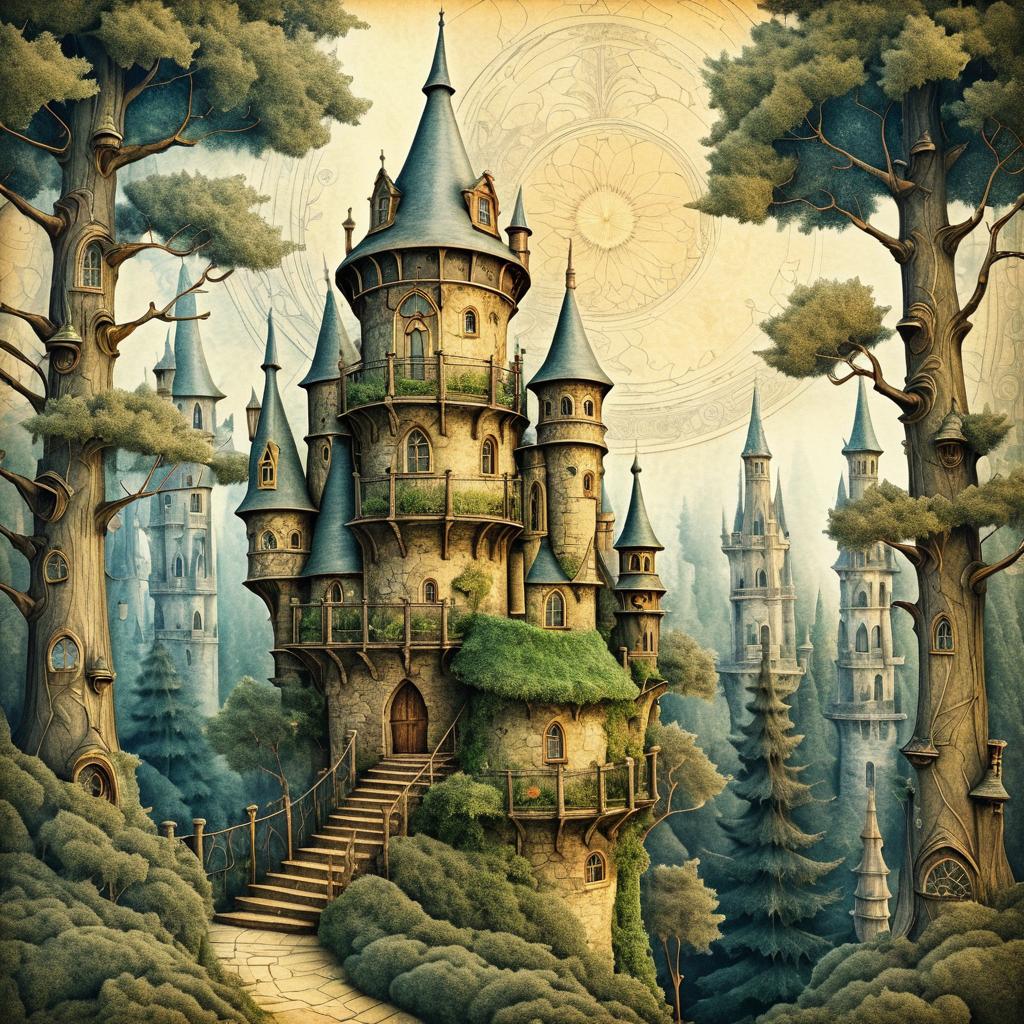 Nostalgic Wizard's Tower in the Forest