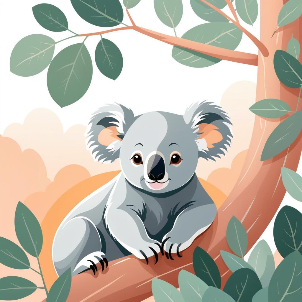 Serene Koala in Eucalyptus at Sunrise