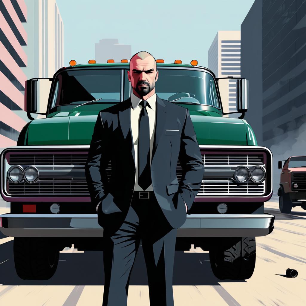 Fearless Hitman in a Power Truck Scene