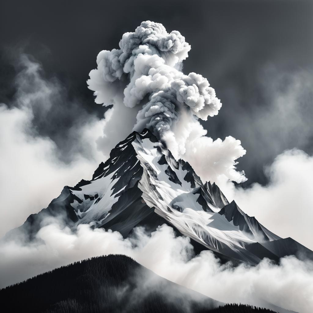 Artistic Mountain Formation in Smoke