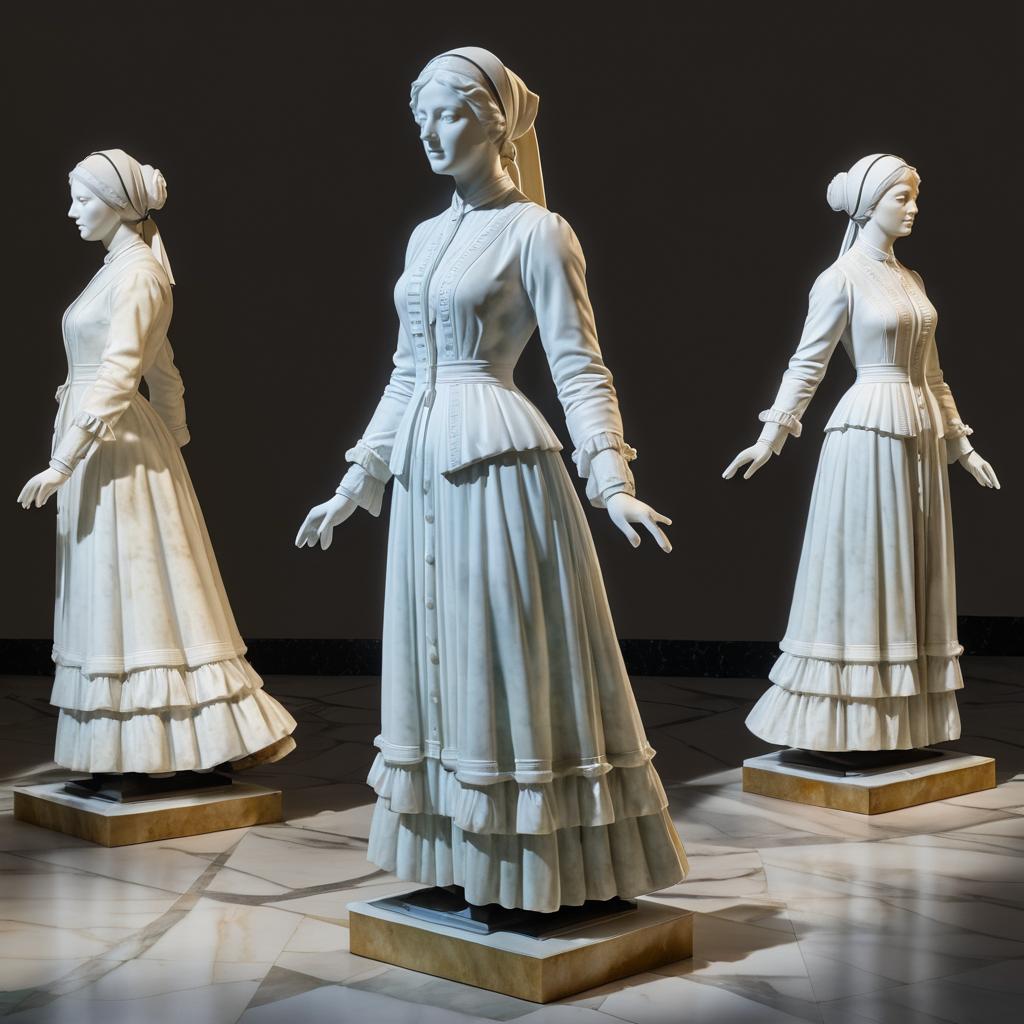 Florence Nightingale: Photorealistic Statue Portrait