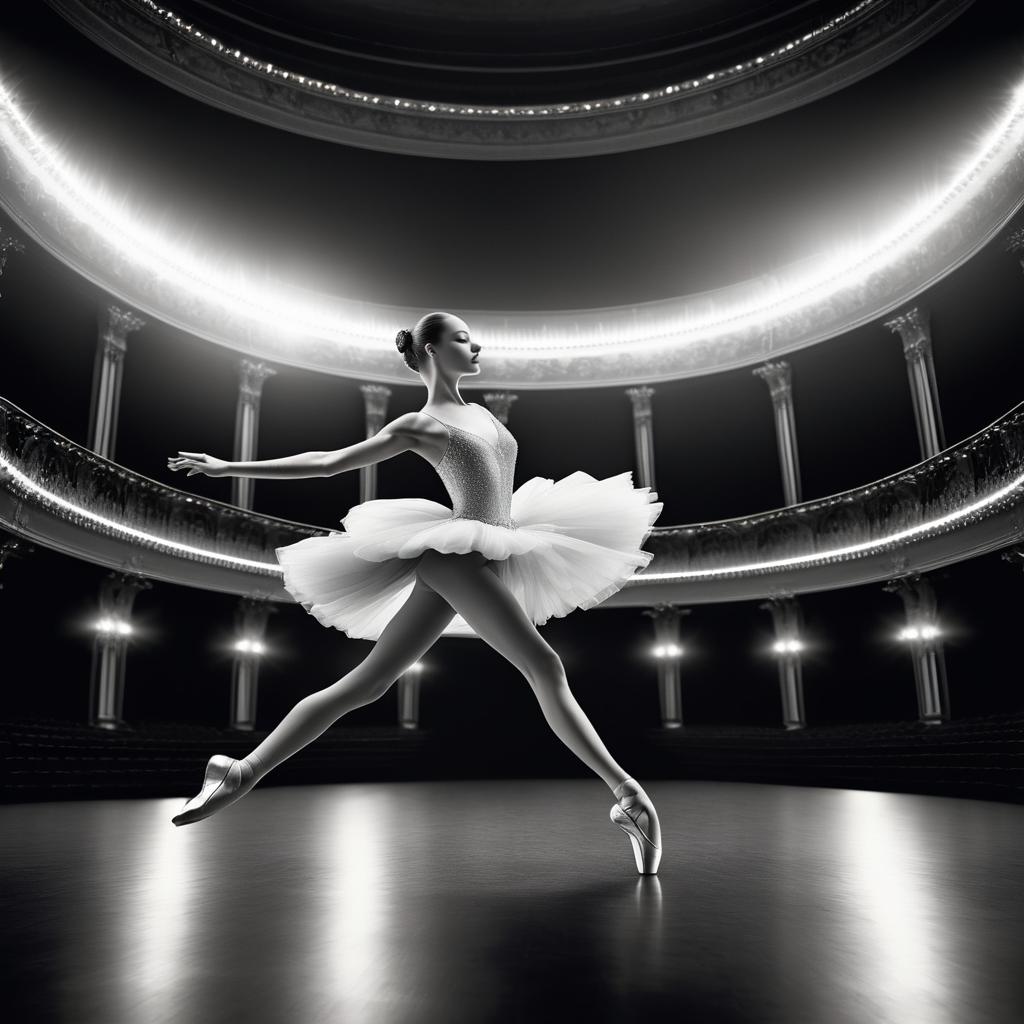 Elegant Ballerina in Cinematic Glamour