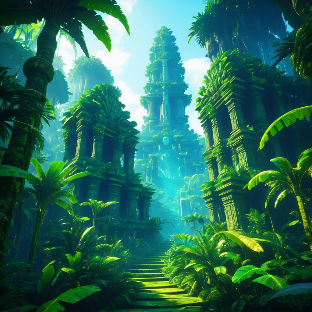 Vibrant Jungle of Ancient Gods