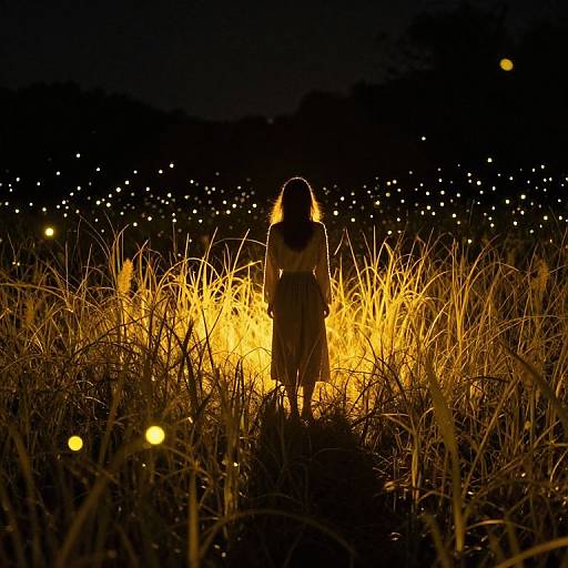 Solitary Figure in Enchanted Field