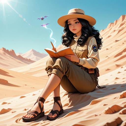 Determined Young Woman in Desert Dunes