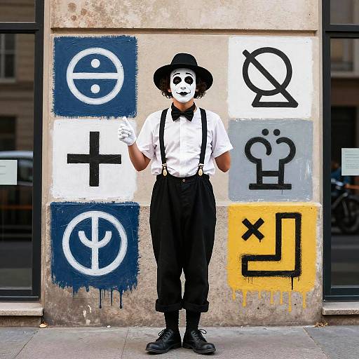 Urban Street Mime in Basquiat Style