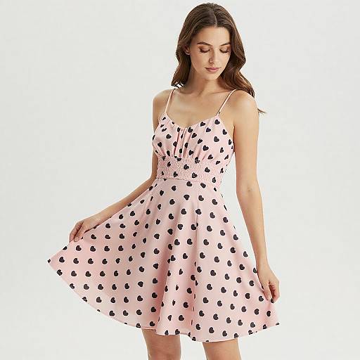 Young Woman in Pink Heart Dress