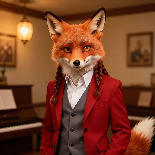 Anthropomorphic Fox in Formal Attire