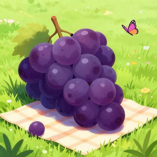 Whimsical Oversized Purple Grape Picnic