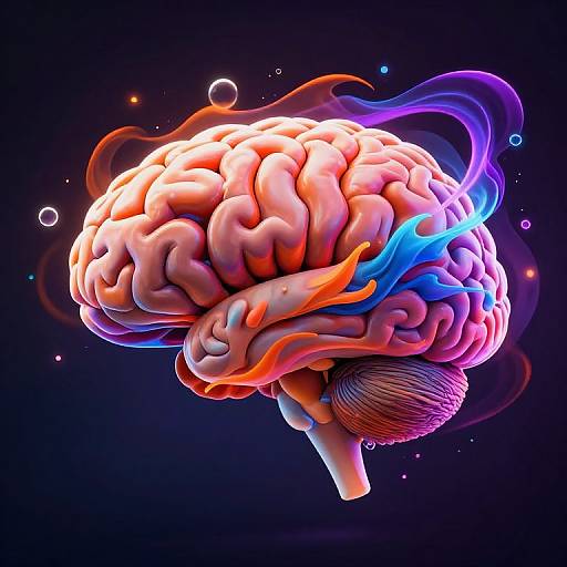 Vibrant Artistic Brain with Energy