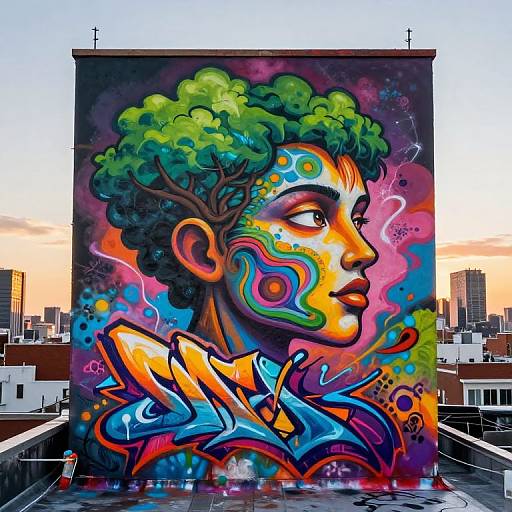 Surreal Nature-Urban Graffiti Mural
