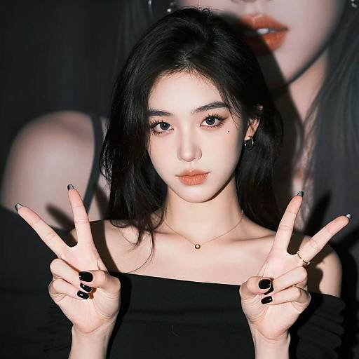 Young Woman Making Peace Signs