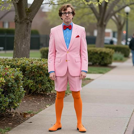 Man in Colorful Austin Powers Inspired Costume