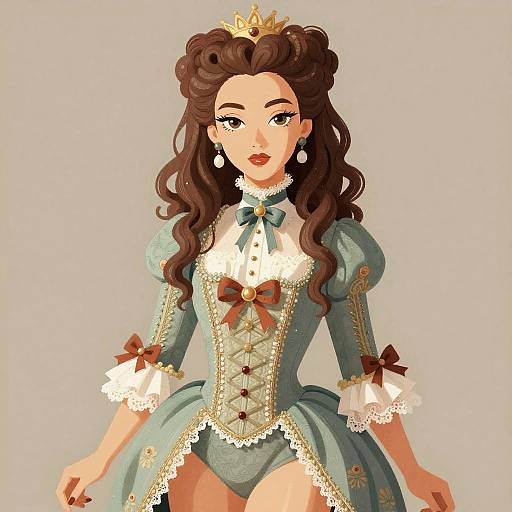 Rococo Meets Quantumpunk Erotic Woman