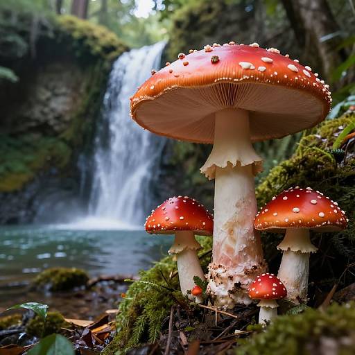 Whimsical Forest of Giant Mushrooms
