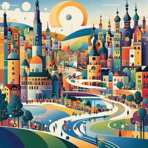 Kandinsky Inspired Urban Serenity Art