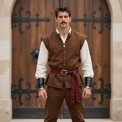 Dashing Medieval Man in Dramatic Costume