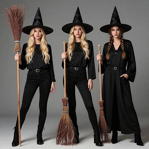 Three Blonde Witches in Casual Attire