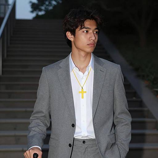 Stylish Young Man in Dimly Lit Setting