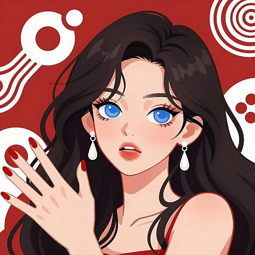 Vibrant Woman with Bold Features