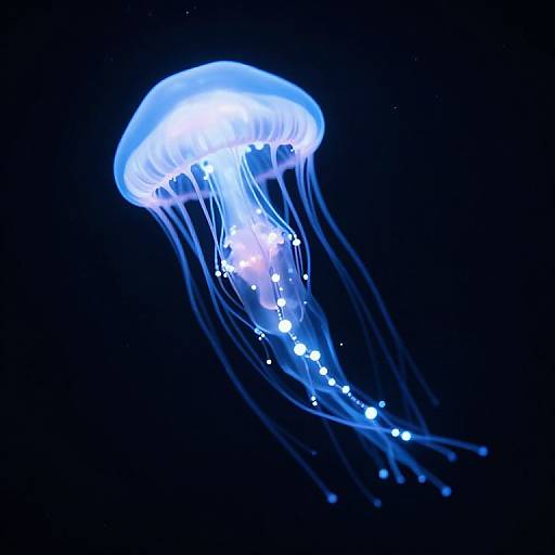 Bioluminescent Jellyfish in Cosmic Void