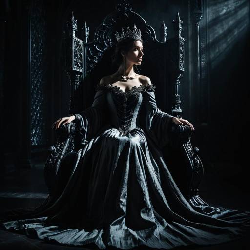 Regal Woman on Gothic Throne