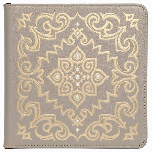 Islamic-Inspired Arabesque Embossed Leather Cover