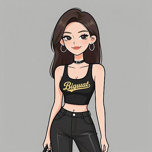 Smiling Woman in Streetwear Outfit