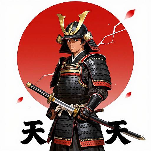 Samurai Warrior in Striking Armor Design
