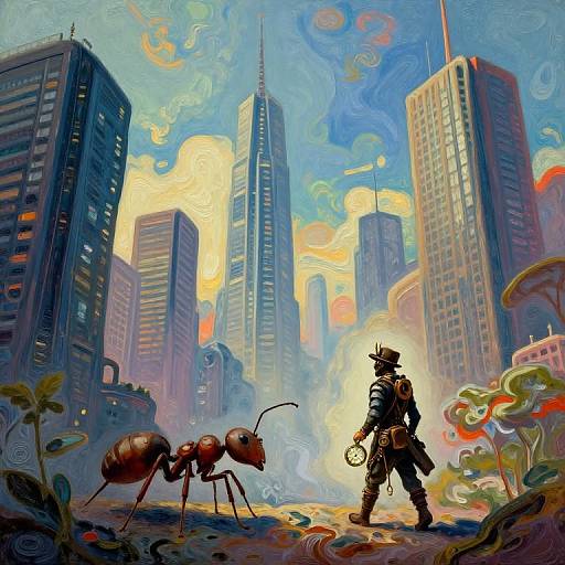 Surreal Ant's View of Futuristic City