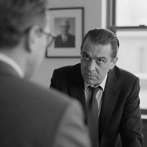 Intense Gaze in Black-and-White Portrait