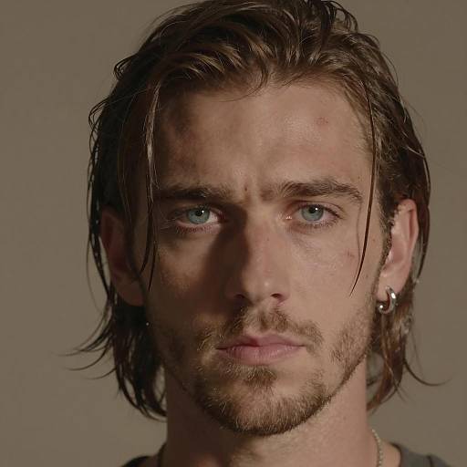 Intense Portrait of a Caucasian Man