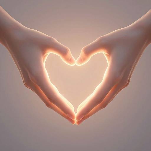 Glowing Hands Forming Heart Symbol