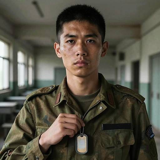 Haunted Soldier in Abandoned Barracks